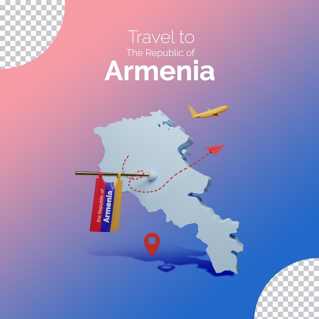 Travel to armenia illustration for post or banner