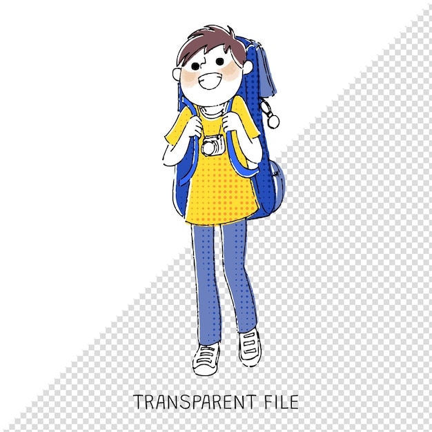 travel backpacker illustration hand drawinf