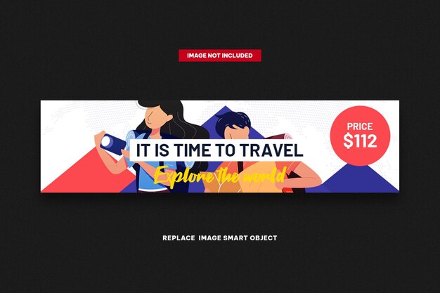 PSD modello web di banner di viaggio