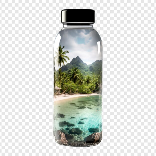 PSD travel bottle isolated on transparent background