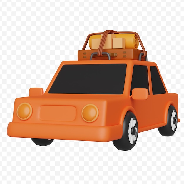 Travel car 3d illustration