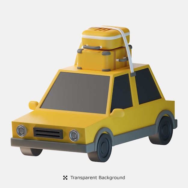 Illustrazione dell'icona 3d del seggiolino auto da viaggio