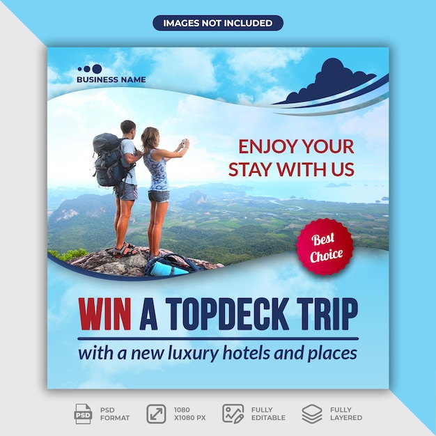 Travel Company Post Template for Social Media