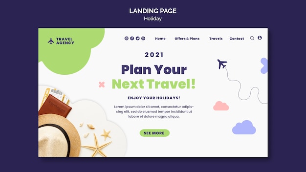 PSD travel concept landing page template