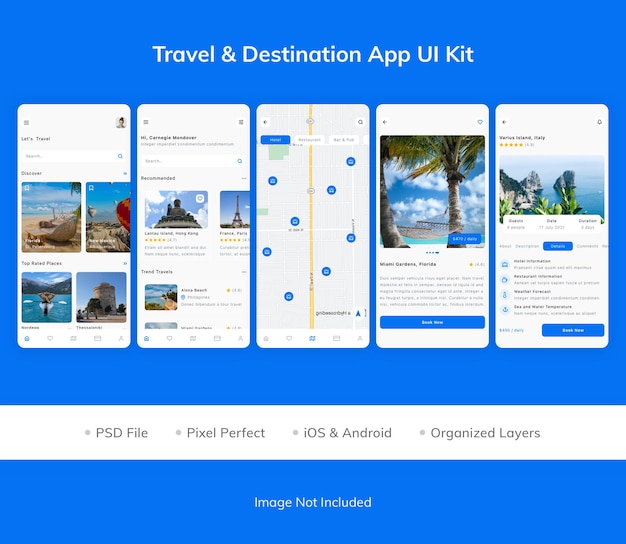 Travel amp destination app ui kit