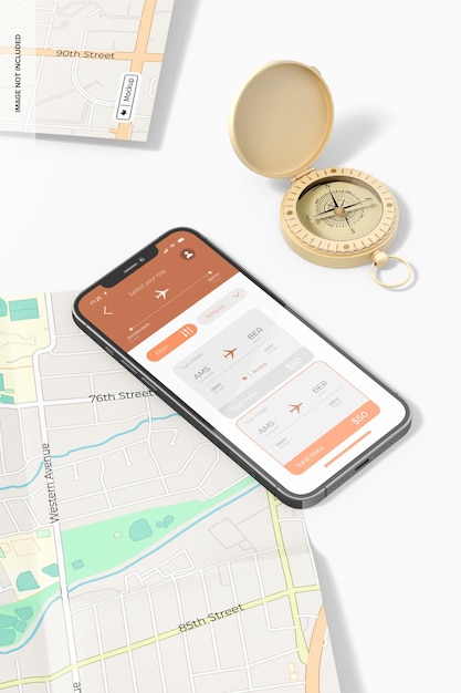 Travel Device Mockup, with Map