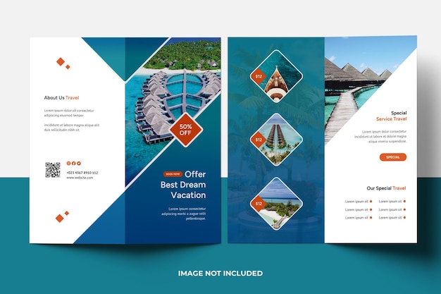 Travel dl bifold flyer template design