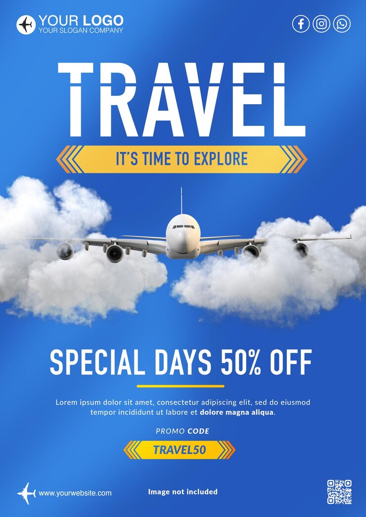 Travel explore flyer template