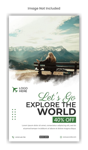 PSD travel explore the world social media instagram story template design