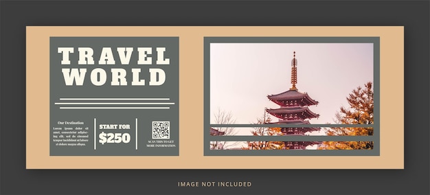 Travel facebook cover page and web banner design template