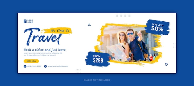 PSD travel facebook cover and social media web banner template