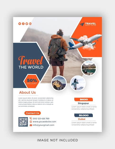 travel flyer banner design template