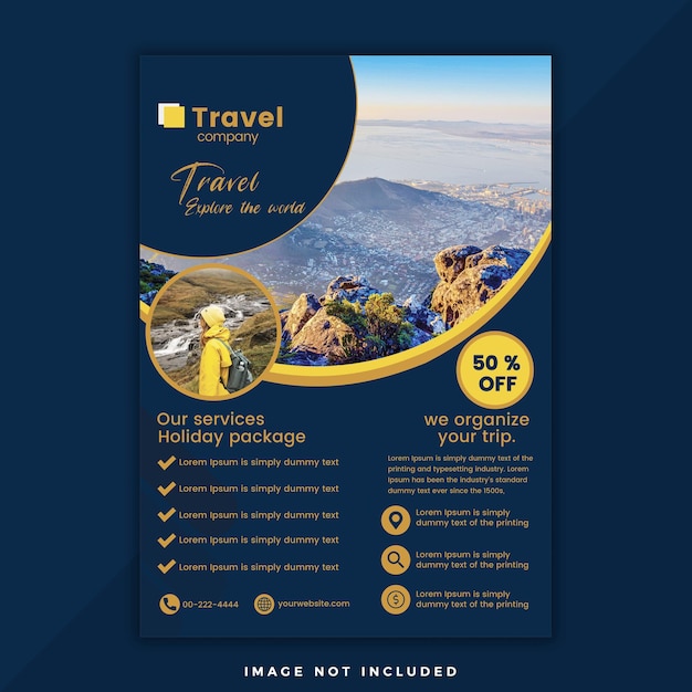 Travel flyer design Premium PSD