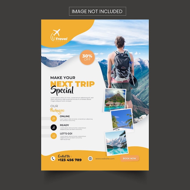 PSD travel flyer template