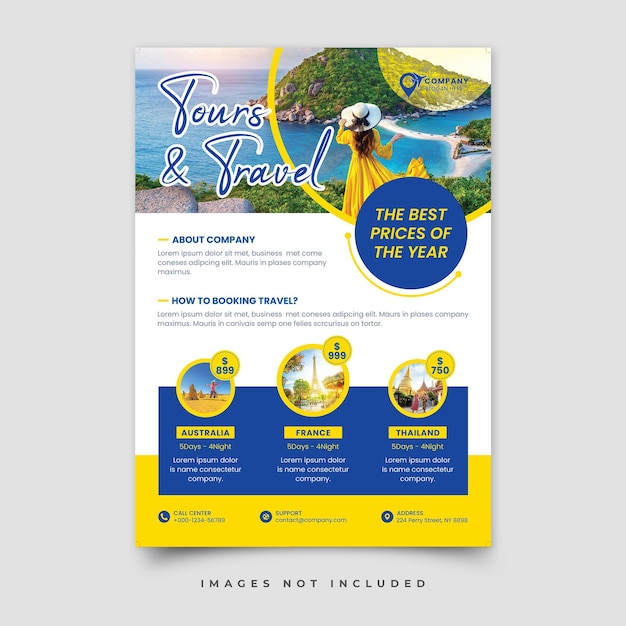 PSD travel flyer template