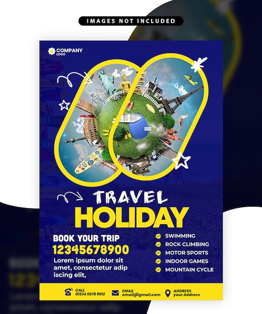 PSD travel flyer