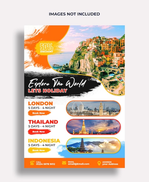 PSD travel flyer