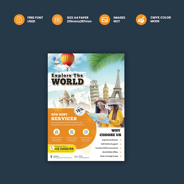 Travel flyerposter template