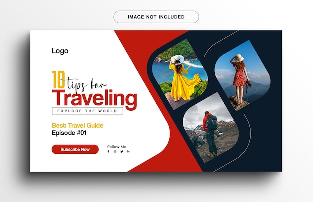 PSD a travel guide that says 10 tips for traveling.