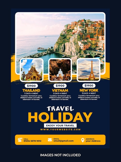 PSD旅游假期传单设计
