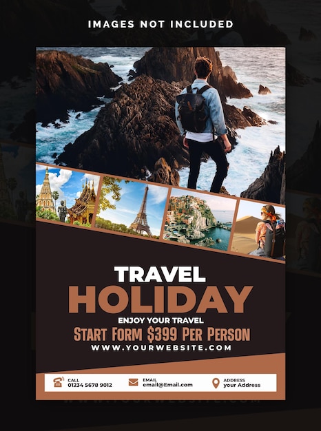 PSD travel holiday flyer design