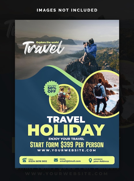 PSD travel holiday flyer design