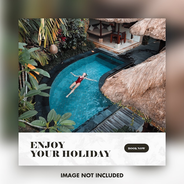 PSD travel or holiday instagram banner template