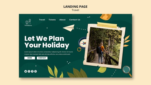 PSD travel holiday landing page template