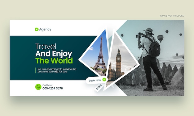 travel holiday vacation facebook cover web banner design template