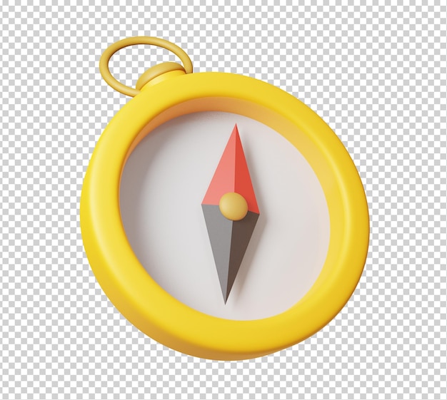 Travel icon 3d render illustration of compass isolated