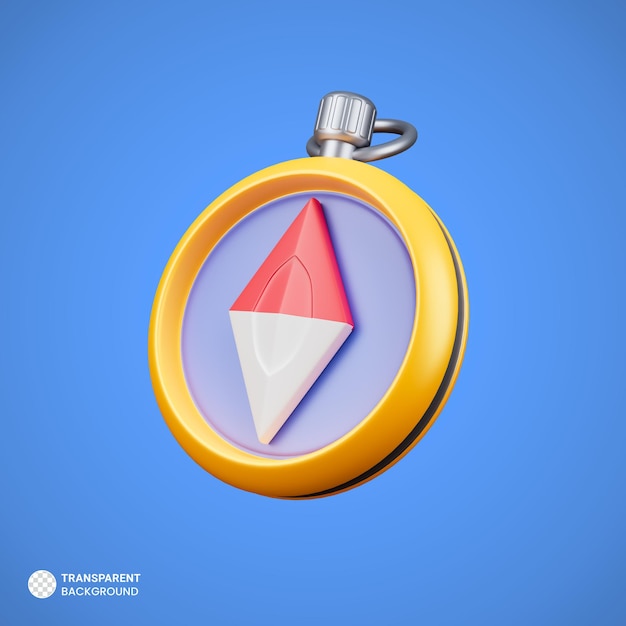 Travel icon compass 3d illustration