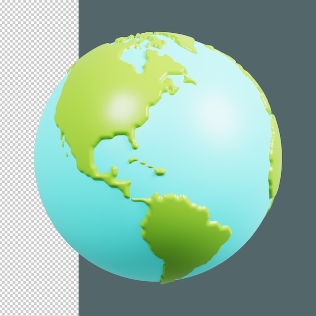 Travel icon Planet Earth 3D Render Premium PSD