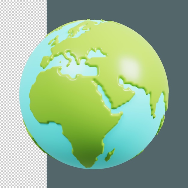 Travel icon planet earth 3d render premium psd