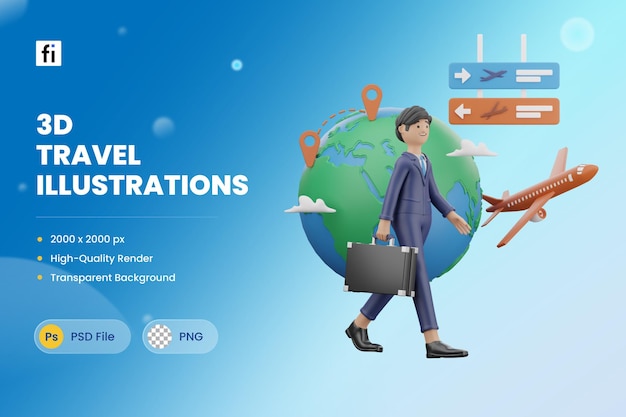 A travel illustration business trip travel earth holiday