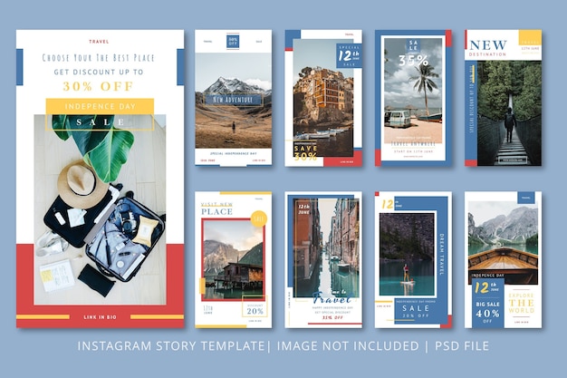 PSD travel instagram stories graphic template