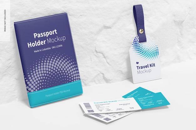 travel kit scene mockup