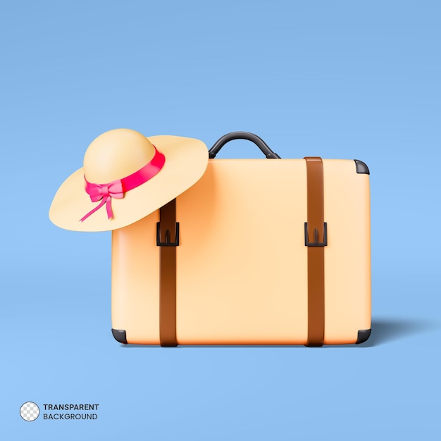 Travel luggage suitcase isolated 3d render icon