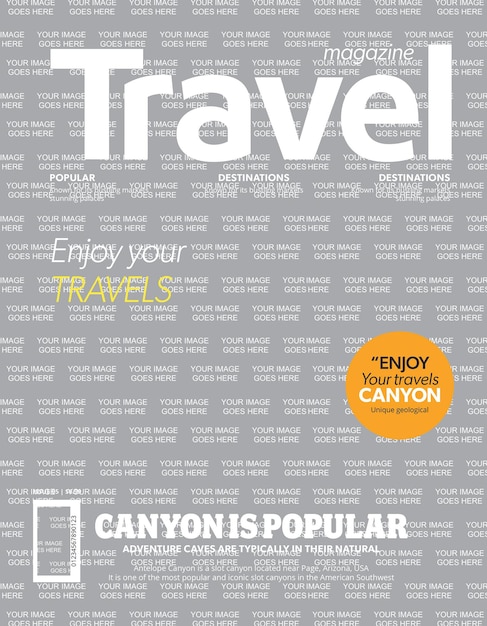 Travel magazine cover template