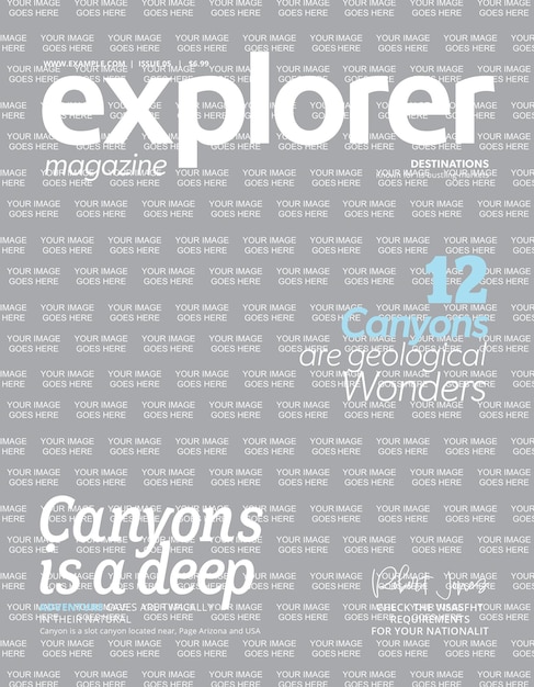 Travel magazine cover template