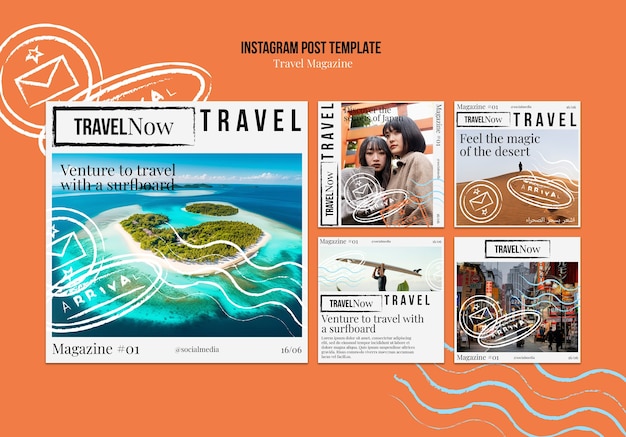 PSD travel magazine template design