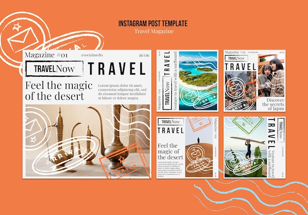 PSD travel magazine template design