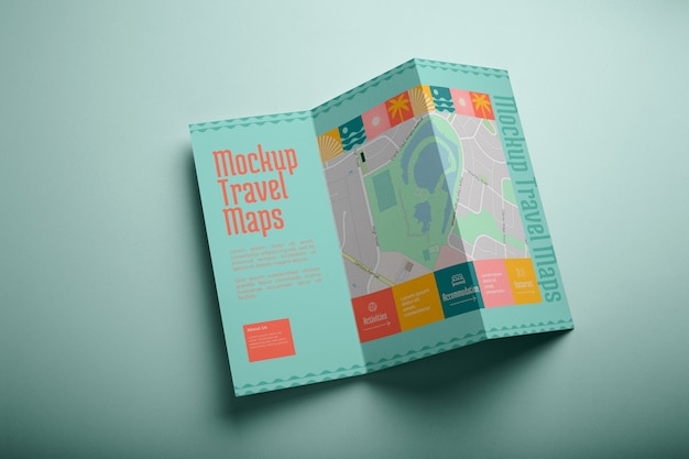 PSD travel map mockup design