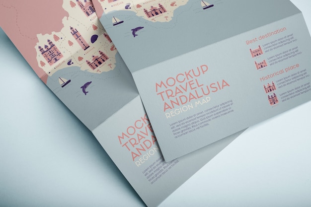 PSD travel map mockup design