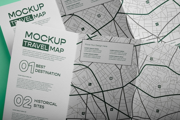 Travel map mockup design