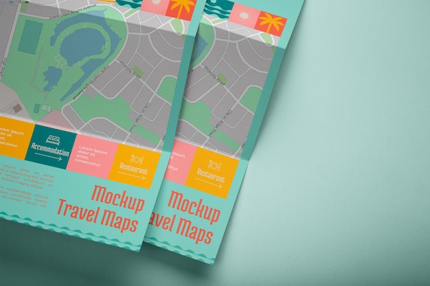 PSD travel map mockup design