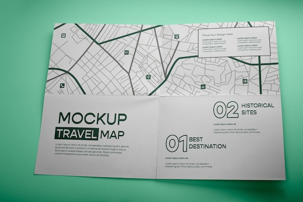 PSD travel map mockup design