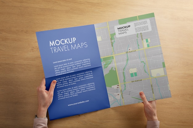 Travel map mockup design