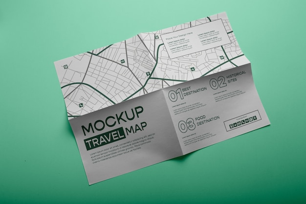 Travel map mockup design