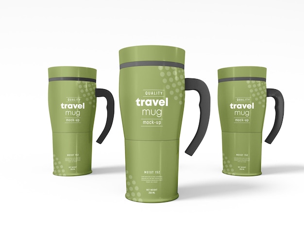 PSD travel  mug with protective cover mockup