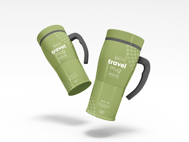 travel mug with protective cover mockup